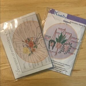 Set of 2 embroidery starter kits - just add hoops and patience